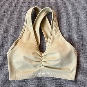 Alphalete Amplify Contour Sports Bra, Women’s S. Color: Faded Honey/ Yellow.